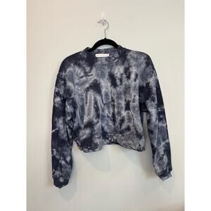 Jonathan Simkhai Standard Sweatshirt‎ Women S Blue Tie Dye Cropped Pullover